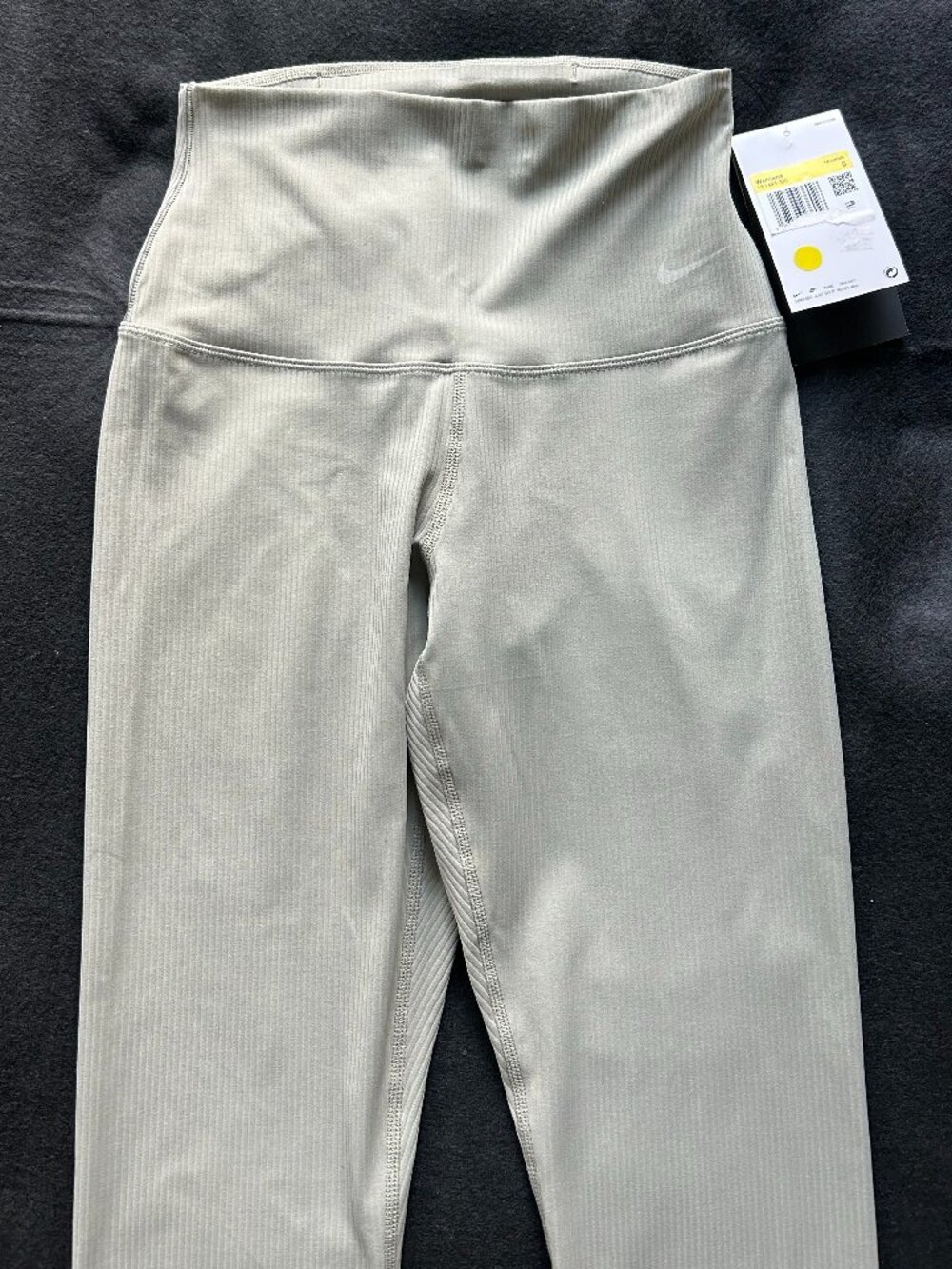 Nike Zenvy Leggings Womens Small High Rise 7/8 Dri-FIT Infinalon Ribbed Gray NWT - Picture 2 of 12